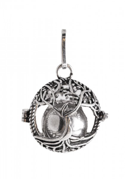 Yggdrasil ball, silver-plated brass with sound ball