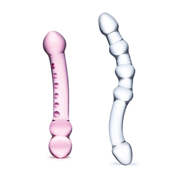 2-er Set Glas-Dildo