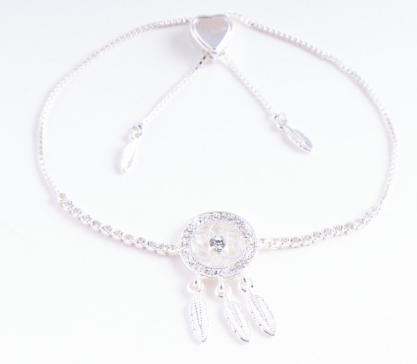 Dreamcatcher bracelet silver-plated