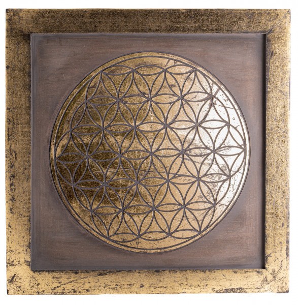 Energy painting Flower of Life with gold decoration