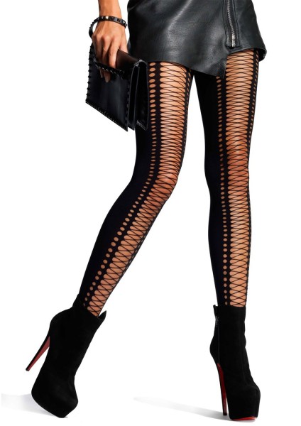 Tights with corset lacing effect