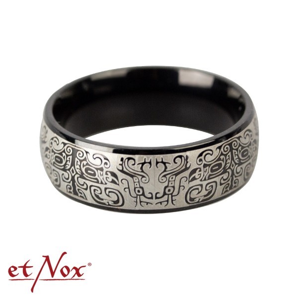 Stainless Steel Ring 'Black Graffiti'