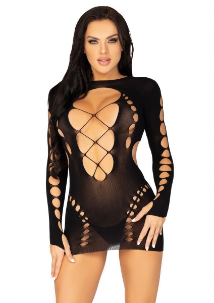 Net bodystocking with spaghetti straps