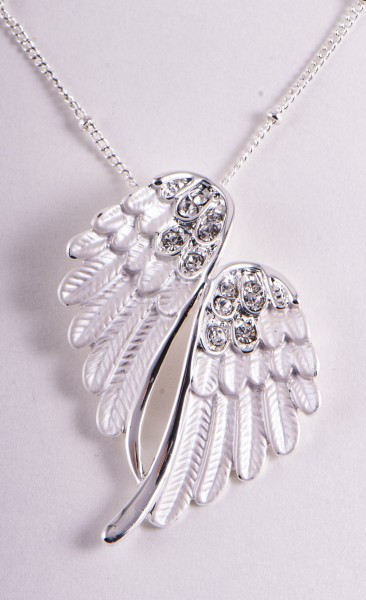 Angel wings, silver pendant