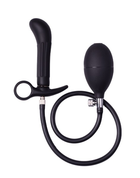 Inflatable anal plug with pump
