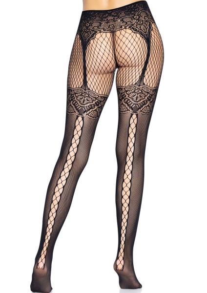 Net bodystocking with spaghetti straps