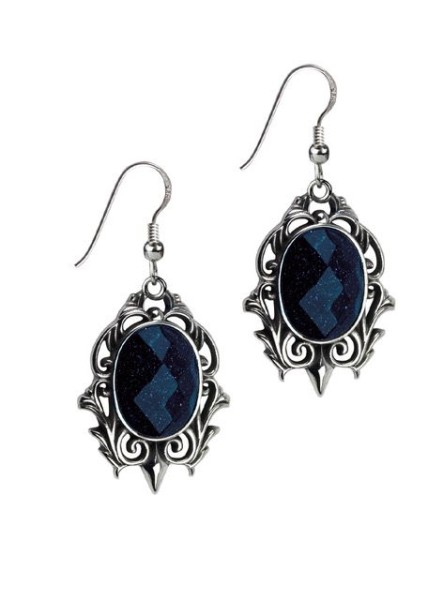 Ear studs with dark blue stone