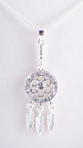 Dream catcher pendant silver-plated