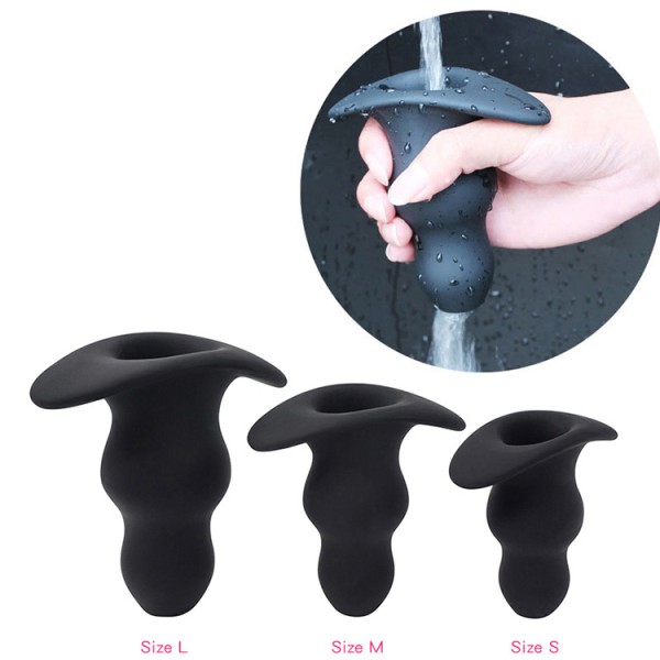 Hollow anal plug made of silicone