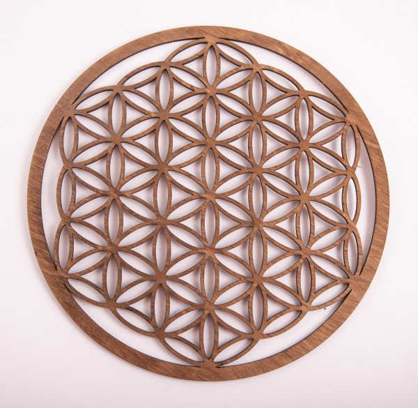 Flower of Life 22 cm, dark brown in set