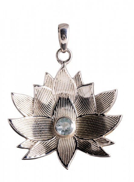 Lotus flower with blue Topaz