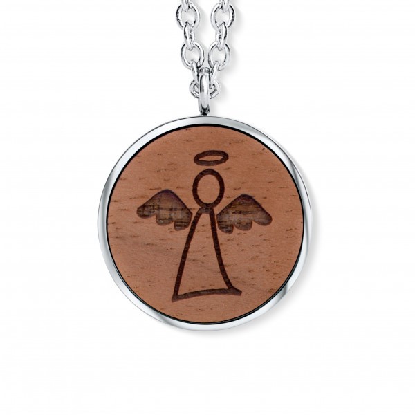 Guardian angel on walnut wood