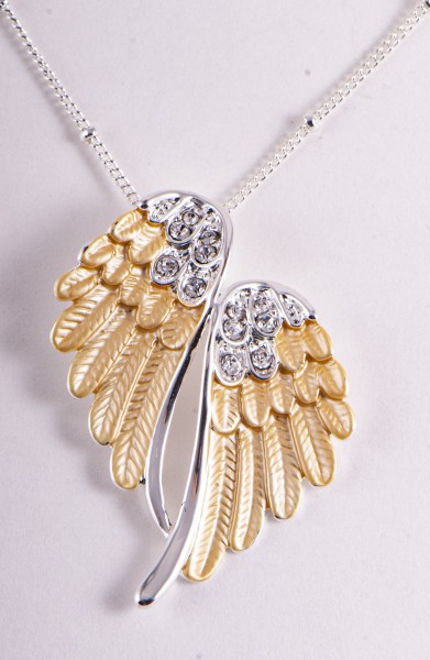 Angel wings, gold pendant