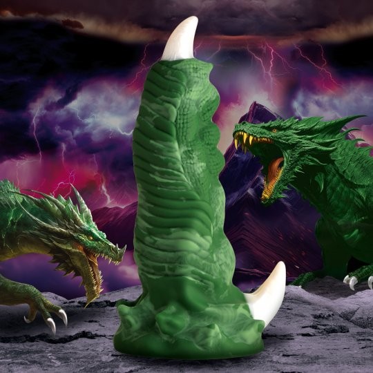 Large silicone dildo 'Green Dragon Claw'