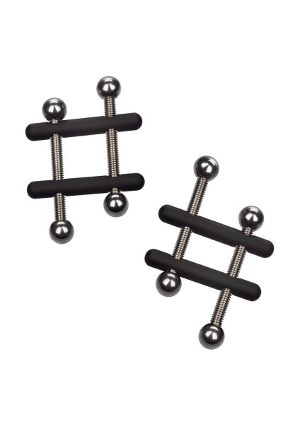 Cross-bar nipple clamps with strong grip