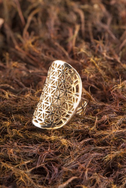 Flower of Life Ring, adjustable