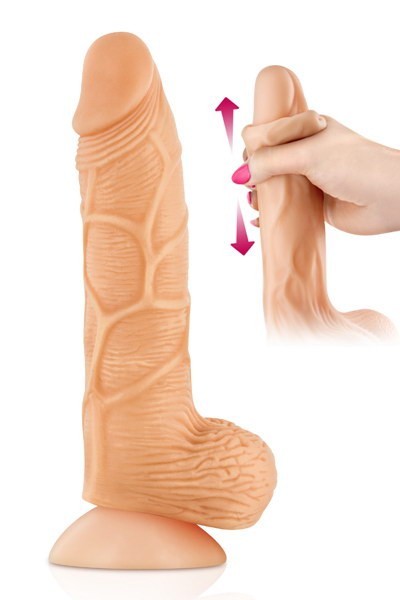 Dildo mit beweglicher Vorhaut 'Vein'