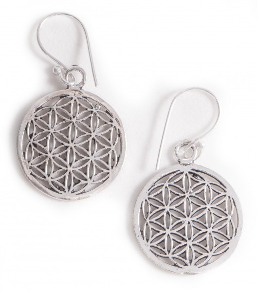 Flower of Life Silver-Plated Earrings