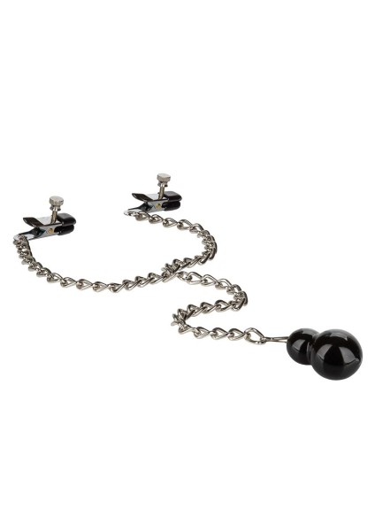 Adjustable nipple clamps with chain and weight