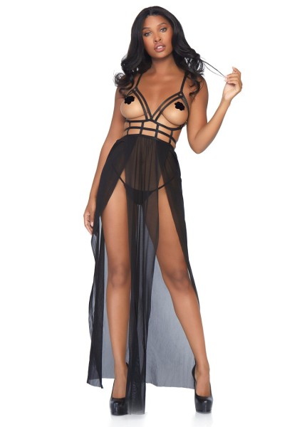 Maxi dress with strap top and G-string