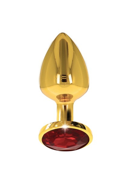 Golden anal plug with gemstone - Small