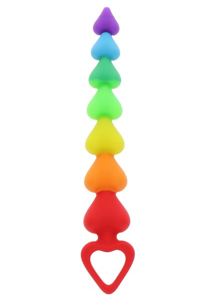 Analspiel Regenbogen-Herzperlen