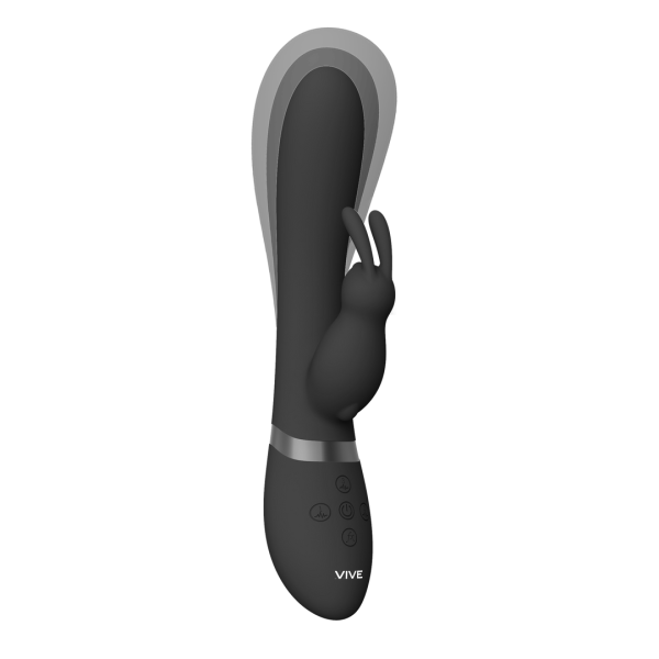 Taka - Inflatable and Vibrating Rabbit Vibrator - Black