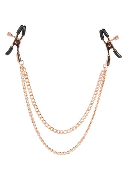 Nipple clamps with golden double chain