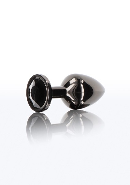 Medium-sized metal anal plug with gemstone