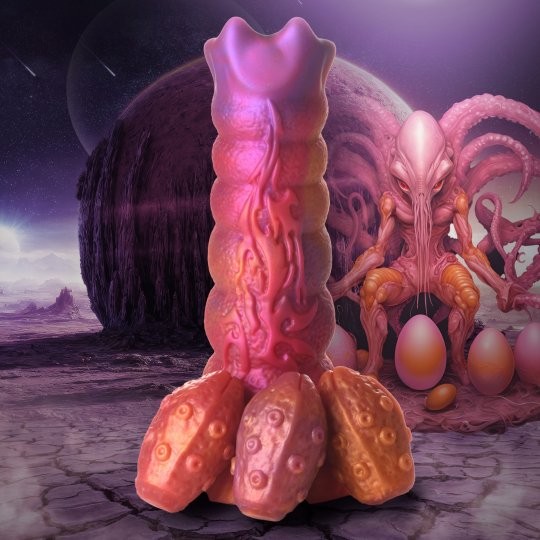 Silikondildo mit Eiern 'Nymphoid'