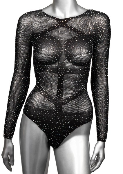 Long-sleeve body with rhinestones