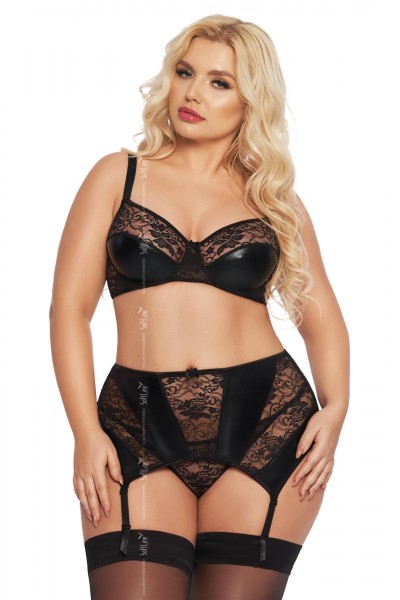 Dessous-Set schwarz mit Spitze - vorne