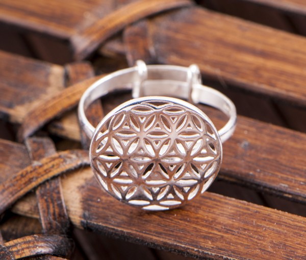 Flower of Life ring adjustable in size