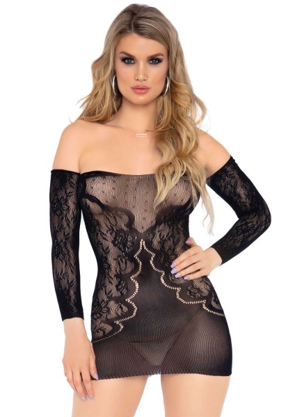 Net bodystocking with spaghetti straps