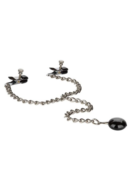 Nipple clamps with chain with round weight