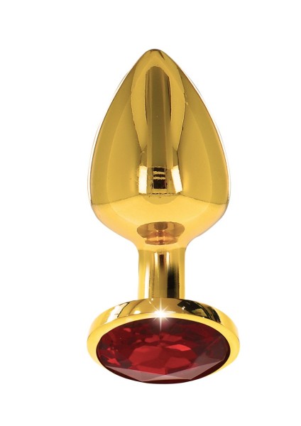 Golden anal plug with gemstone - Large