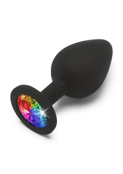 Analplug mit Regenbogen-Juwel - Medium