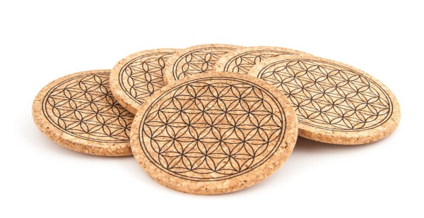 Cork Coaster Flower of Life Set