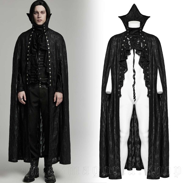 structured cloak with stand-up collar