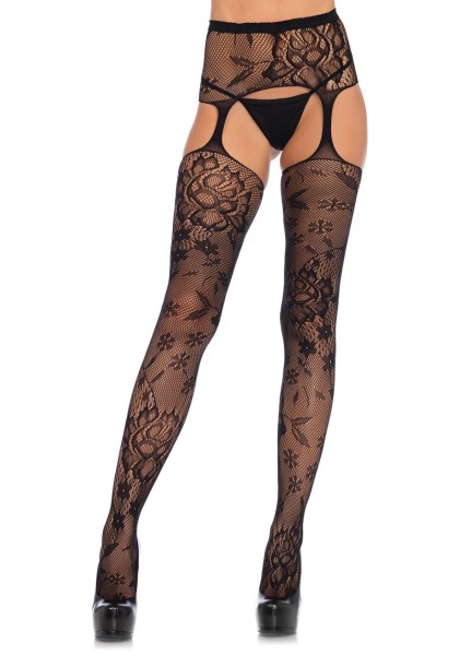 Suspender tights made of exciting lace