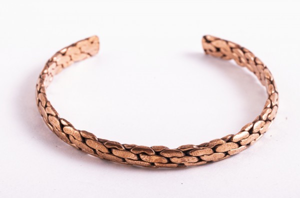 Braided copper bangle