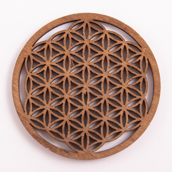 Flower of Life 6 cm, dark brown in set