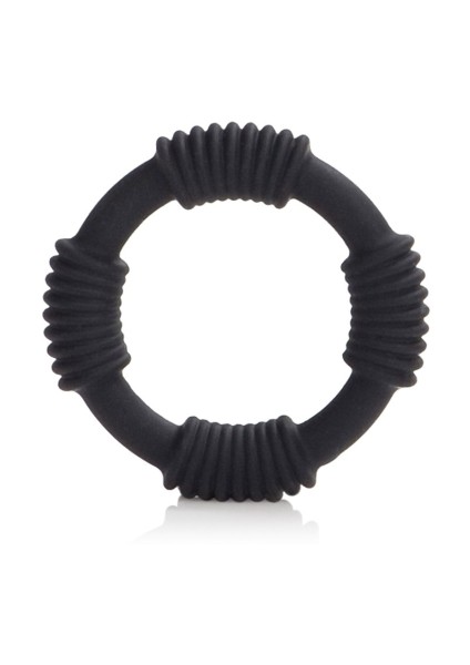 Silicone ring with ribbed sections